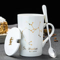 Caneca Zodiacal em Cerâmica com Tampa e Colher