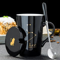 Caneca Zodiacal em Cerâmica com Tampa e Colher