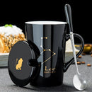 Caneca Zodiacal em Cerâmica com Tampa e Colher