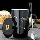 Caneca Zodiacal em Cerâmica com Tampa e Colher