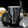 Caneca Zodiacal em Cerâmica com Tampa e Colher