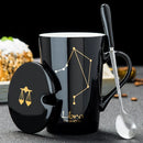 Caneca Zodiacal em Cerâmica com Tampa e Colher