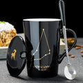 Caneca Zodiacal em Cerâmica com Tampa e Colher