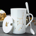Caneca Zodiacal em Cerâmica com Tampa e Colher