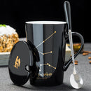 Caneca Zodiacal em Cerâmica com Tampa e Colher