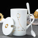 Caneca Zodiacal em Cerâmica com Tampa e Colher