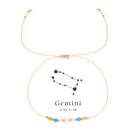 Pulseira Zodiacal com Pedra Natural e Corda Trançada