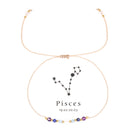 Pulseira Zodiacal com Pedra Natural e Corda Trançada