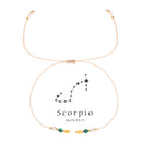 Pulseira Zodiacal com Pedra Natural e Corda Trançada