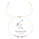 Pulseira Zodiacal com Pedra Natural e Corda Trançada