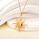 Colar Sol Dourado ou Prata em Aço Inoxidável
