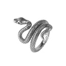 Anel Serpente Ajustável em Prata 925