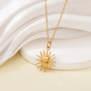 Colar Sol Dourado ou Prata em Aço Inoxidável