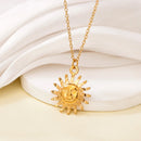 Colar Sol Dourado ou Prata em Aço Inoxidável