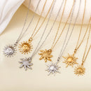 Colar Sol Dourado ou Prata em Aço Inoxidável