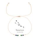 Pulseira Zodiacal com Pedra Natural e Corda Trançada