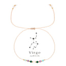 Pulseira Zodiacal com Pedra Natural e Corda Trançada