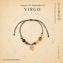 Pulseira Trançada Zodiacal com Pedra Natural