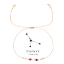 Pulseira Zodiacal com Pedra Natural e Corda Trançada