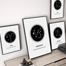 Quadro Decorativo Zodiacal em Tela - Signos