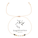 Pulseira Zodiacal com Pedra Natural e Corda Trançada