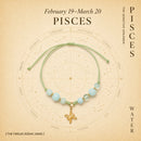 Pulseira Trançada Zodiacal com Pedra Natural