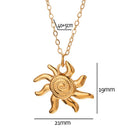 Colar Sol Dourado ou Prata em Aço Inoxidável